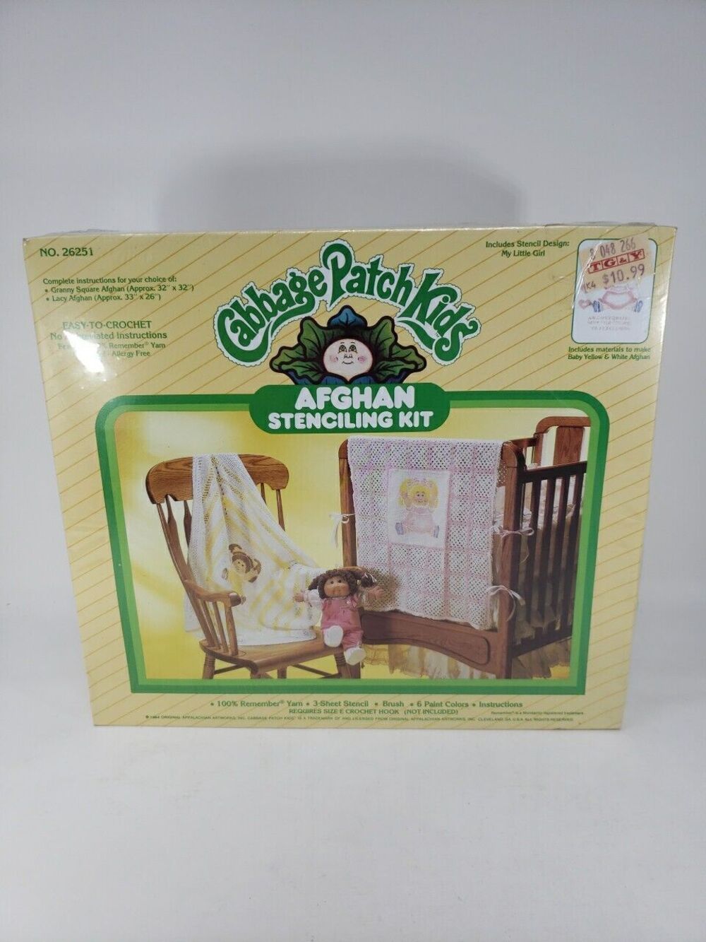 1984 Cabbage Patch Kids Afghan Stenciling Kit New Old Stock Sealed USA Vintage